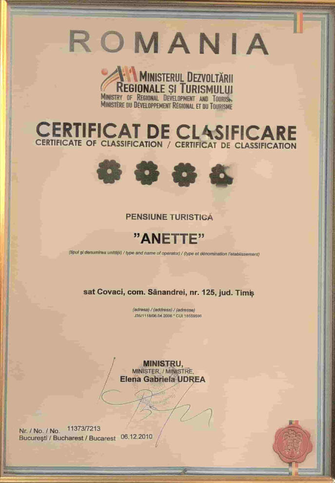 Certificat de Clasificare 2010 Certificat de Clasificare 2010